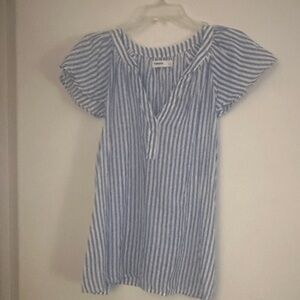 Sonoma Blue and White Striped Short Sleeve Tunic